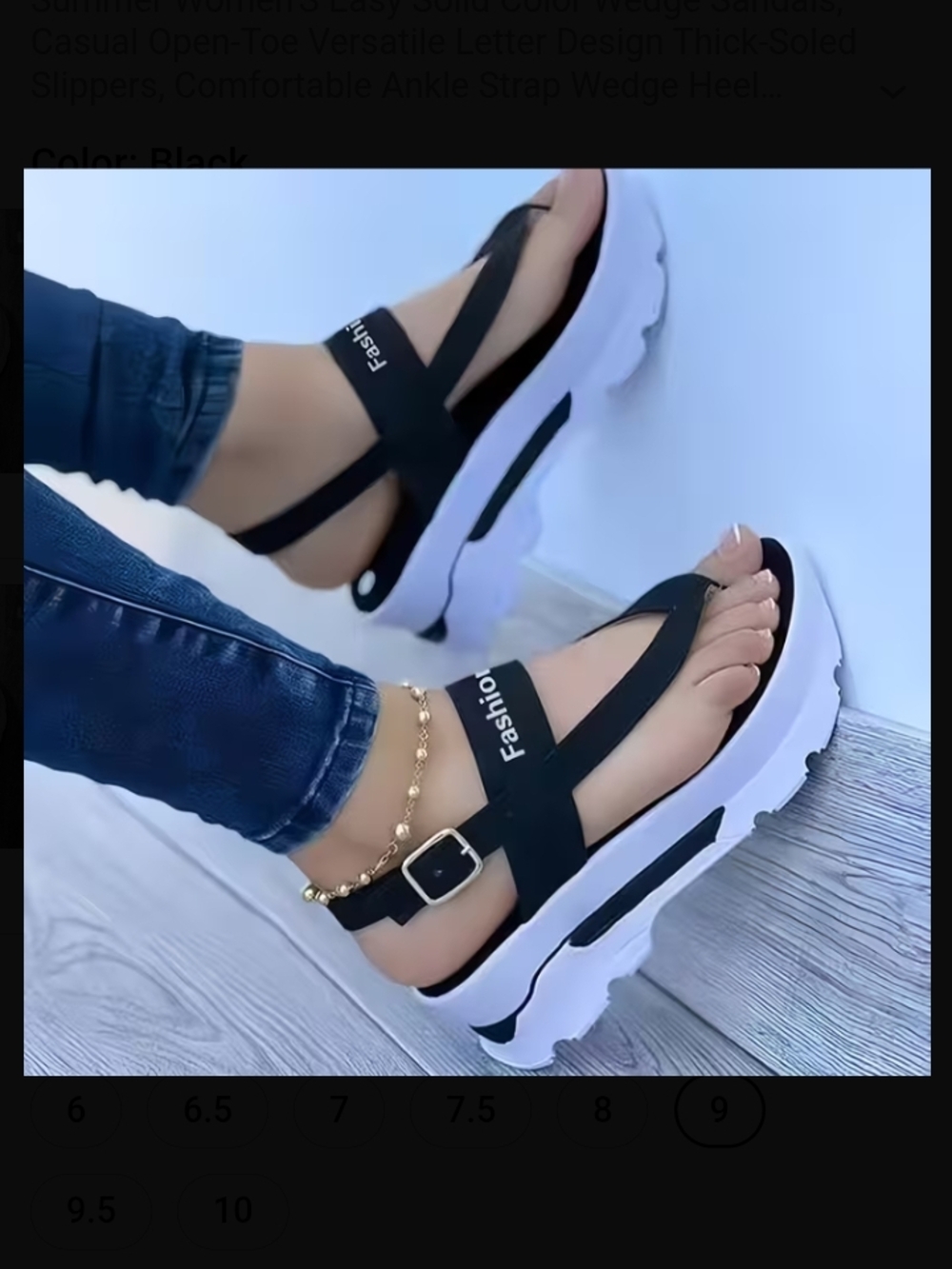 Women's Black Platform Sandals
